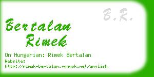 bertalan rimek business card